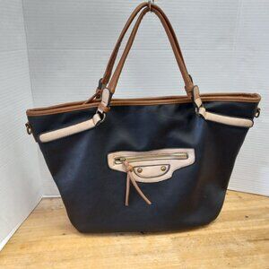 Stephanie Nicole Black and Brown Leather Bag